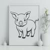 Artistic Piglet SVG, PNG, PDF And DXF Files