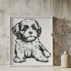 Laying Shih Tzu Artwork - Free DXF