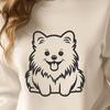 Sitting Pomeranian Vector Art - Free PDF