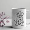 Sitting Puppy Drawing - SVG Free Download