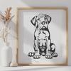 Cute Sitting Great Dane Stencil