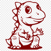 Unique Baby Dinosaur Digital Artwork PNG - Free Download