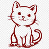 Sitting Cat Digital Drawing - DXF Free Download