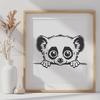 Peeking Lemur Vector Illustration