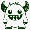 Creative Monster Drawing In DXF For Free Download