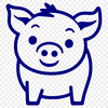 Cute Pig In SVG, PNG, PDF And DXF File Formats - Free