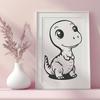 Cute Baby Dinosaur Printable Image