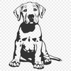 Sitting Great Dane Decal