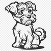 Sitting Miniature Schnauzer Vector Drawing