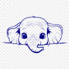 Peeking Elephant PNG