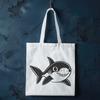 Black Outline Shark Illustration A simple illustration of a shark in black outline style.