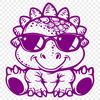 Free Baby Dinosaur Wearing Sunglasses - Free SVG Download