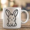 Sitting Rabbit Simple Line Drawing - DXF Free Download