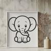 Cute Elephant In DXF