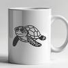 Cute Sea Turtle Wearing Glasses DXF