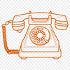 A high-quality vector illustration of a modern telephone with clean lines.