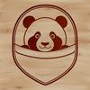 Illustration of a cute wild panda in a simple style, suitable for various design applications.