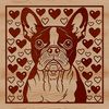 Boston Terrier Clip Art with Heart Accents Boston Terrier dog breed illustration with heart accents.