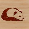 Sleeping Ferret Close-up Vector Art Close-up illustration of a sleeping ferret in silhouette.