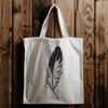 A simple vector illustration of a single bird feather with clean lines and minimalist design.