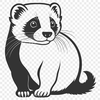 Free Vector Ferret Graphic A small, mammalian animal with a slender body and long fur.
