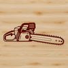 Vector Chainsaw Graphic Design A precision tool for cutting through wood, depicted in a clear and detailed vector illustration.
