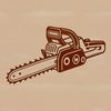 Bold Chainsaw Illustration A stylized illustration of a chainsaw with a bold design suitable for vector art.
