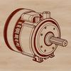 A technical illustration of an electric motor, created as an SVG file for versatile digital use.