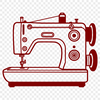 Sewing Machine Parts and Components Illustration A detailed illustration of a sewing machine with various parts and components labeled.