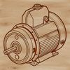 Illustrated diagram of a motor with internal components, suitable for vector art design and cutting machine projects.
