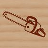 Detailed Chainsaw Design SVG A detailed illustration of a chainsaw tool used for cutting wood and other materials.