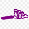 Chainsaw Silhouette A diagram of a chainsaw tool with cut-out design elements.