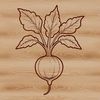 A digital illustration of a radish in vector format.