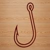 SVG fishing hook for vector design and commercial use
