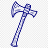 Simple Hand Tool Vector A hand-held tool with a single-blade head and wooden handle, depicted in a simple vector illustration.