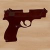 A detailed illustration of a handgun, suitable for design and crafting purposes.