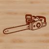Beautiful Chainsaw Vector Art A detailed illustration of a chainsaw, suitable for vector graphics and cutting machine designs.