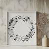 Customizable Wreath Template SVG A floral SVG design featuring a decorative wreath suitable for cutting machines and vector art.