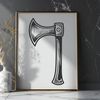 Wooden Axe Illustration Vector Art A digital illustration of a wooden-handled axe head with metal blade, designed as vector art.