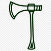 An illustration of a hand-held axe with a wooden handle and metal head, suitable for vector art designs.