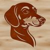 A digital illustration of a Dachshund dog's head in vector format.