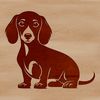 Friendly Dachshund Silhouette A cute dog breed sitting on its haunches.