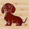 A standing dog breed, the dachshund is depicted in this vector design.