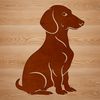 Free Vector Art of a Dog Breed A vector illustration of a sitting Dachshund breed dog in a neutral background.