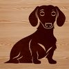 Sitting Dog Clip Art Image A sitting dachshund breed dog in vector format.