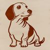 Cute Dachshund Vector Clip Art A vector illustration of a sitting dachshund dog.