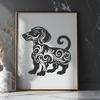 Ornate Dachshund - PNG Format