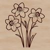 Daffodil Flower Icon in White Background A single blooming daffodil flower against a white background, ideal for use in various digital design projects.
