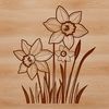 High Resolution Vector Flower A stylized illustration of a daffodil plant in high resolution vector format.