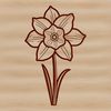 Daffodil Flower Clip Art SVG A vector illustration of a single daffodil flower against a white background.
